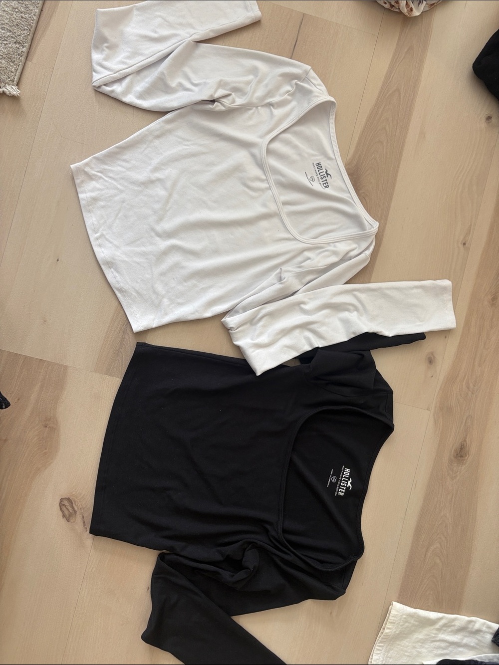 Hollister Women’s Square Neck Long Sleeve Top Set - White & Black (XXS)